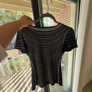 ✨ Black Rhinestone Party Top (Size M) ✨